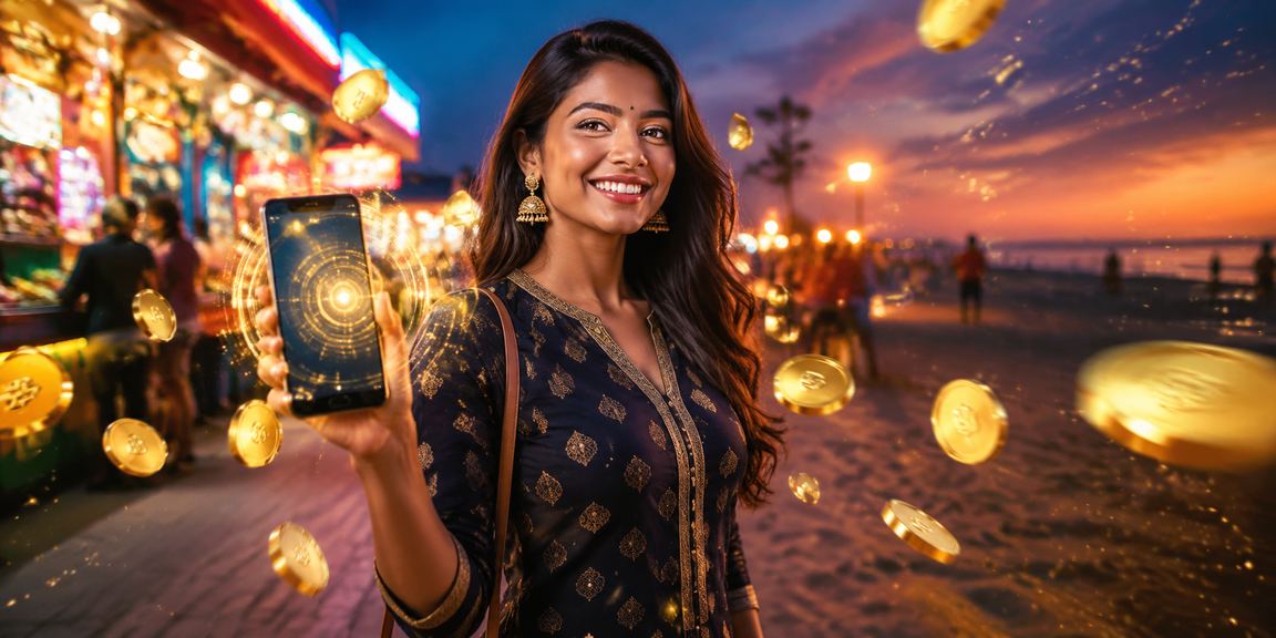 Young woman making a deposit on 1158 platform by Chennai’s marina beach